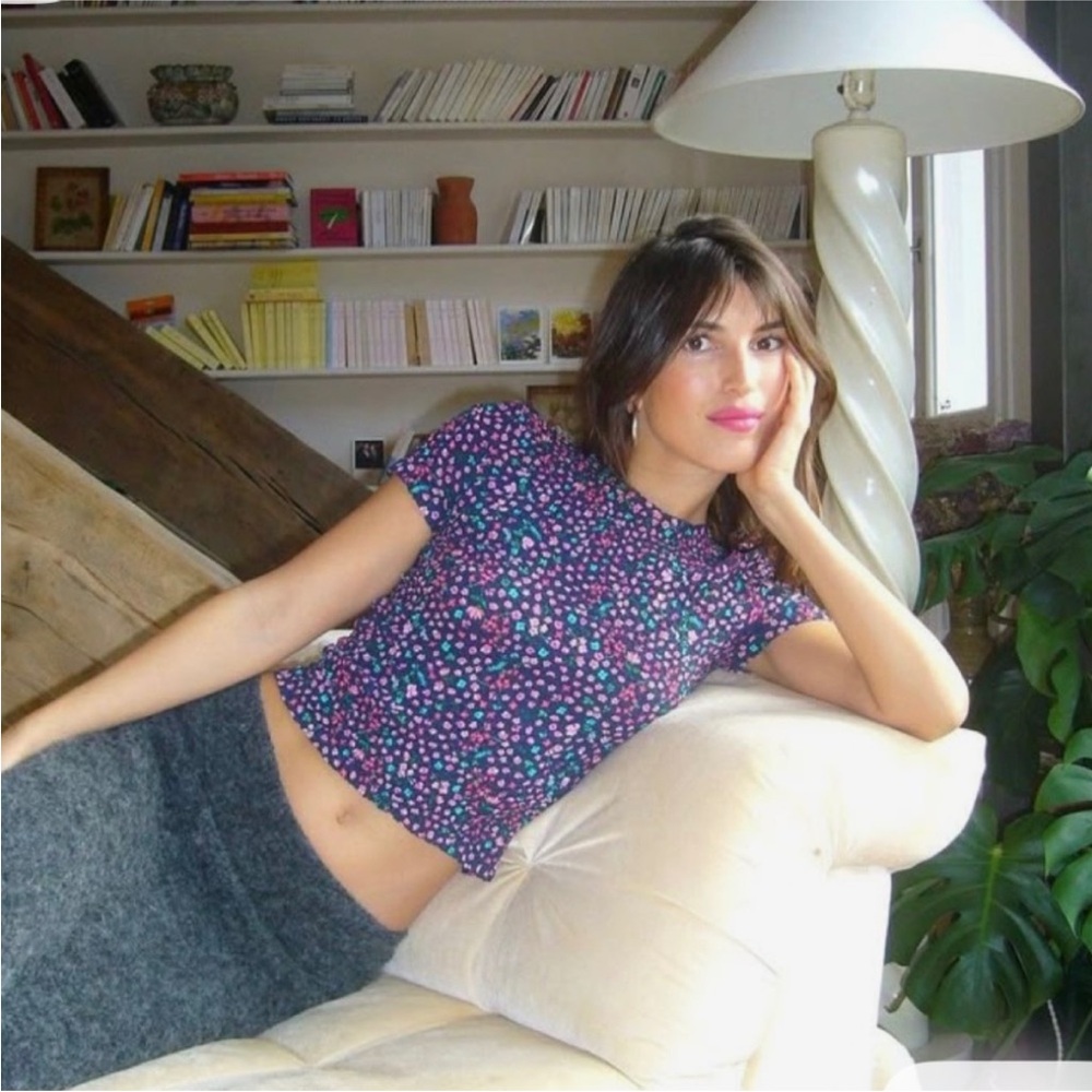 Rouje Aurelio top in blue floral